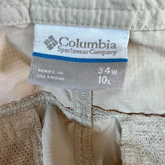 Columbia Men's Tan Omni-Shade Sun‎ Protection Cargo Shorts Size 34L 10L - Picture 9 of 11